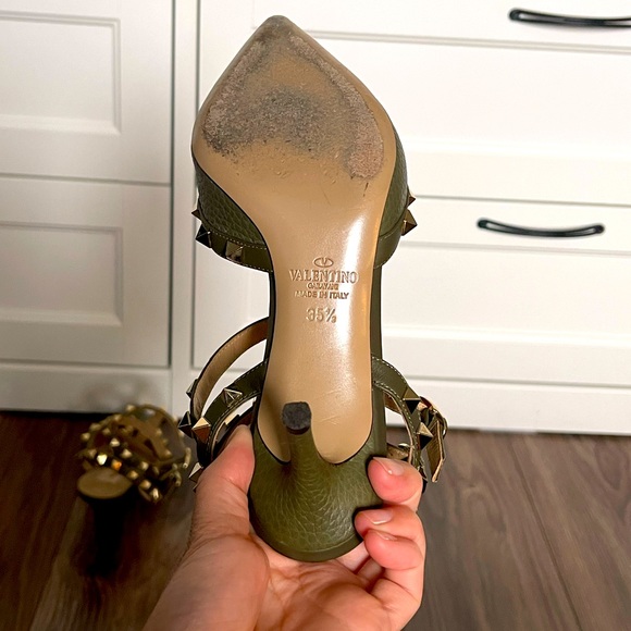 Valentino Rockstud Calfskin Ankle-Strap Pumps - Picture 7 of 7